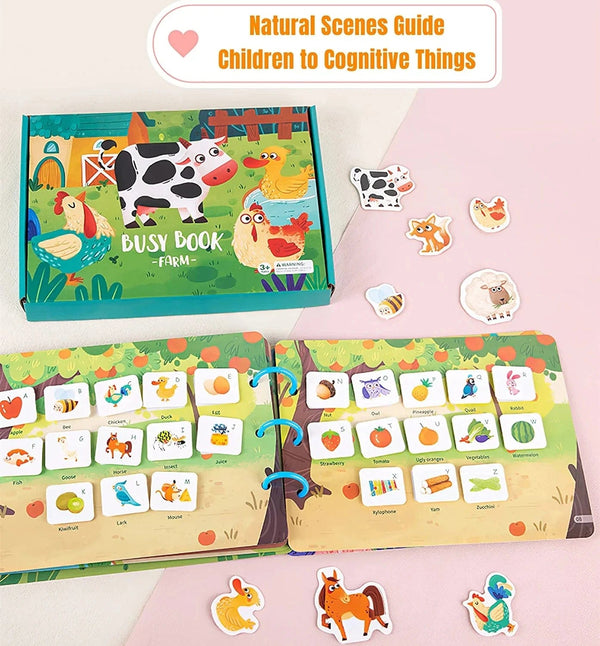 Planet Gates Vegetable-WT716 Quiet Busy Book Baby Montessori Material Toys Sticker Paste Matching Game Toddler Cognition Toy Book Kids Early Educational Toys