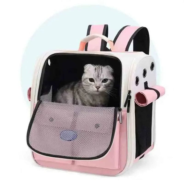 Planet Gates Ventilation Large Capacity Cat Carrier Backpack Adjustable Strap Pet Carrying Bag Foldable Cat Backpack for Outdoor Travel