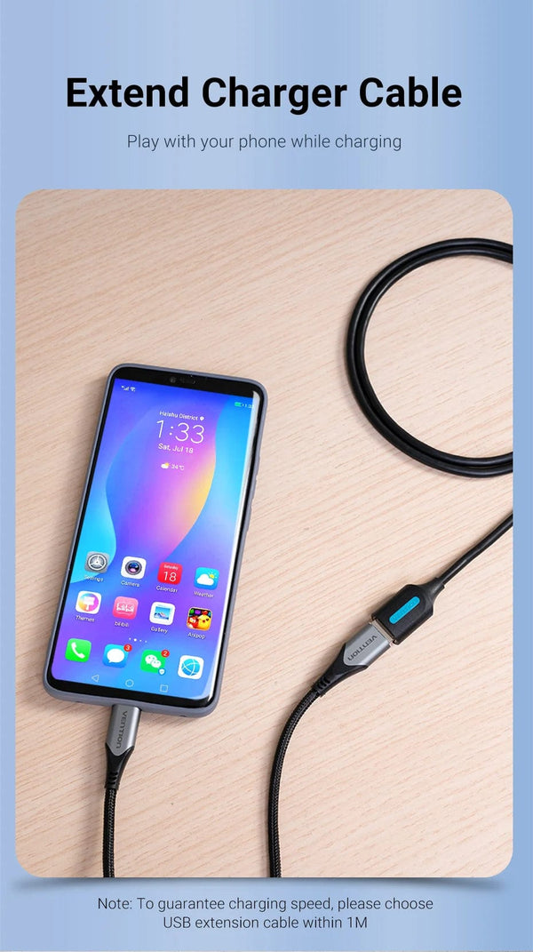Planet Gates Vention USB 3.0 Extension Cable USB 3.0 2.0 Cable Extender Data Cord for PC Smart TV Xbox One SSD Fast Speed USB Cable Extension