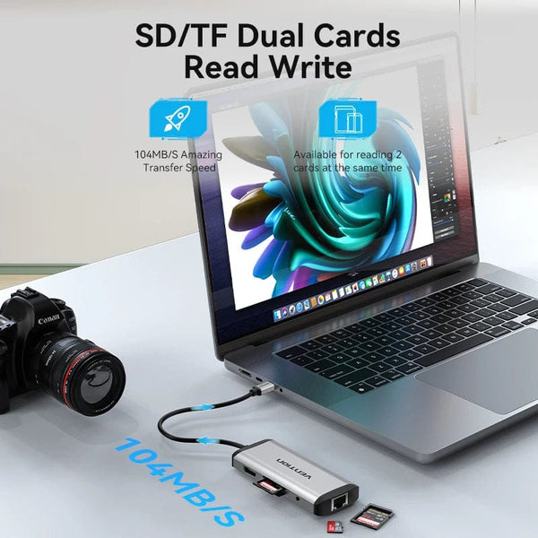 Planet Gates Vention USB C HUB Type C to USB 3.0 Dock Station USB C HDMI RJ45 4K for MacBook Pro Air Accessories Type C 3.1 Splitter USB HUB
