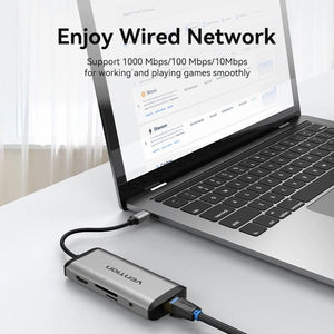 Planet Gates Vention USB C HUB Type C to USB 3.0 Dock Station USB C HDMI RJ45 4K for MacBook Pro Air Accessories Type C 3.1 Splitter USB HUB