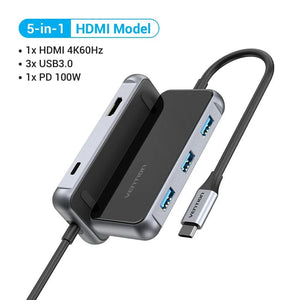 Planet Gates Vention USB C HUB Type C to USB 3.0 Dock Station USB C HDMI RJ45 4K for MacBook Pro Air Accessories Type C 3.1 Splitter USB HUB