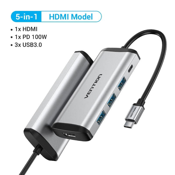 Planet Gates Vention USB C HUB Type C to USB 3.0 Dock Station USB C HDMI RJ45 4K for MacBook Pro Air Accessories Type C 3.1 Splitter USB HUB