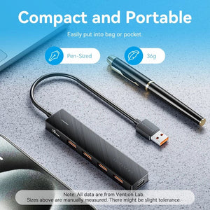 Planet Gates Vention Usb Hub 4 Port ABS Hub Usb 3 0 10Gbps for Laptop Multi Splitter Adapter For Xiaomi Macbook PC Computer Accessories