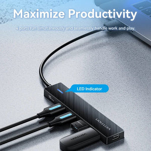 Planet Gates Vention Usb Hub 4 Port ABS Hub Usb 3 0 10Gbps for Laptop Multi Splitter Adapter For Xiaomi Macbook PC Computer Accessories