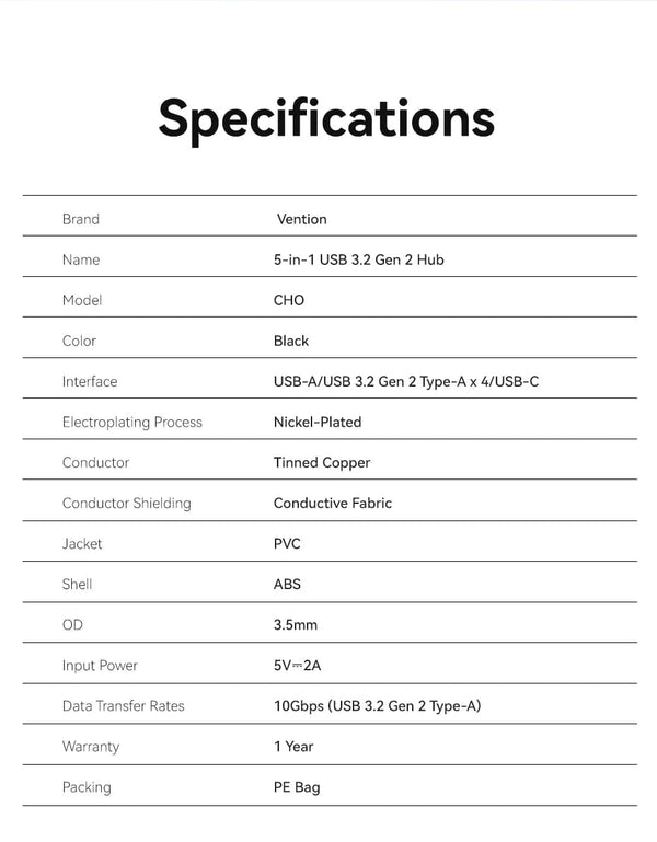 Planet Gates Vention Usb Hub 4 Port ABS Hub Usb 3 0 10Gbps for Laptop Multi Splitter Adapter For Xiaomi Macbook PC Computer Accessories