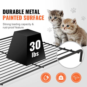 Planet Gates VEVOR 4 Tier Large Cat Playpen 30lbs/Layer DIY Cat Fence Cage Exercise Place Crate Metal Wire Kennel Indoor Rabbit House for Pet