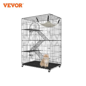 Planet Gates VEVOR 4 Tier Large Cat Playpen 30lbs/Layer DIY Cat Fence Cage Exercise Place Crate Metal Wire Kennel Indoor Rabbit House for Pet