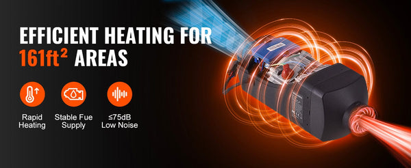 Planet Gates VEVOR Diesel Air Heater 12V 2/5/8KW Diesel Heater with Remote Control Parking Heater Car Heater for RV Trailer Camper Van Boat