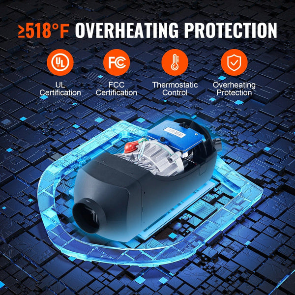 Planet Gates VEVOR Diesel Air Heater 12V 2/5/8KW Diesel Heater with Remote Control Parking Heater Car Heater for RV Trailer Camper Van Boat