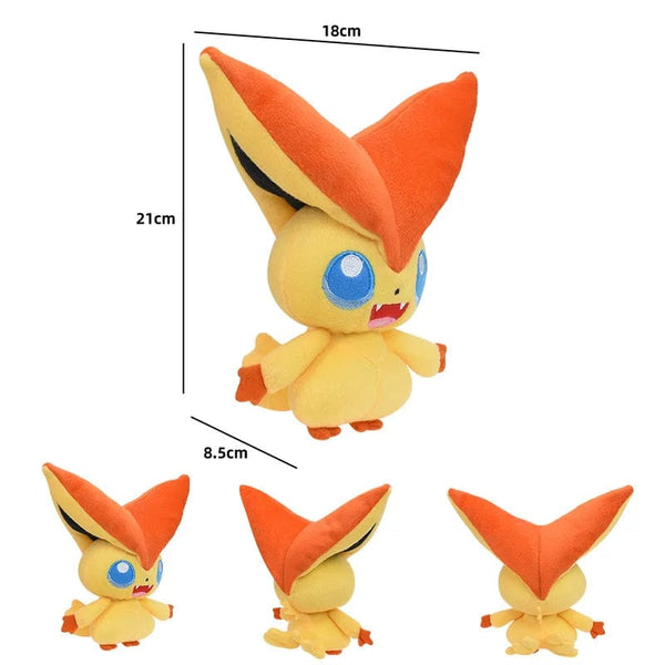 Planet Gates Victini Pokemon Plush Tepig Victini Snivy Emolga Scorbunny Yamper Raboot Alolan Marowak Sleeping Vaporeon Smoliv Lechonk Stuffed Toys