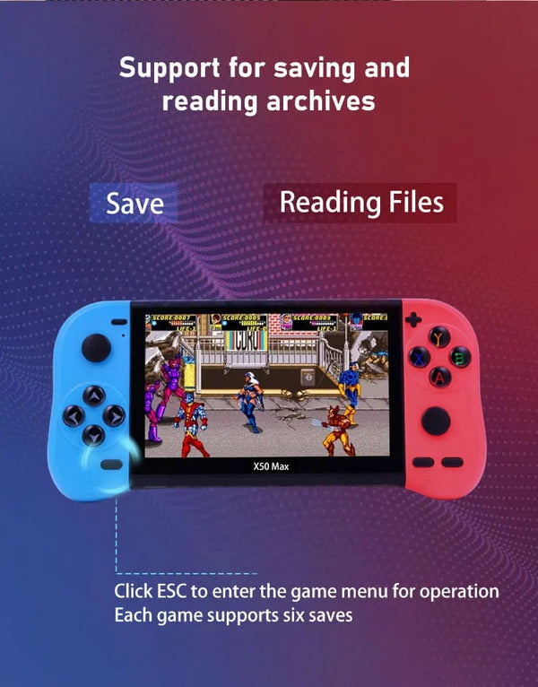 Planet Gates VILCORN X50 MAX Handheld Game Console for PS1 Retro Games Kids Video Game Player for GBA/SNES Portable Audio Gaming Console