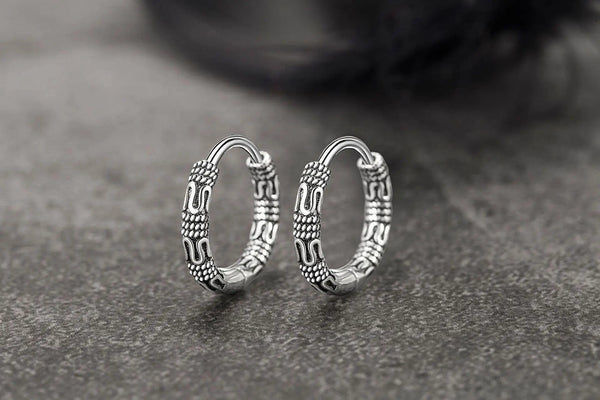Planet Gates Vintage 925 Sterling Silver Hoop Earrings Pattern Earring For Women Silver Jewelry Korea New