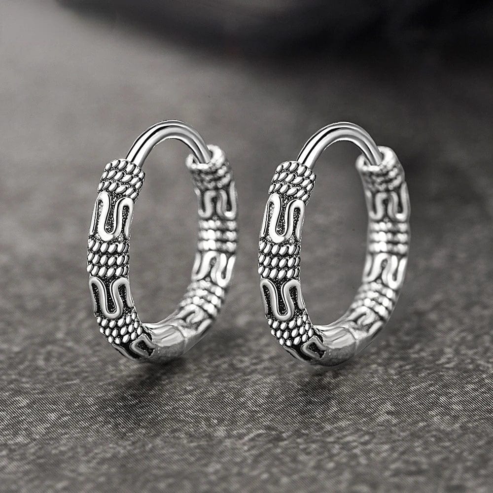 Planet Gates Vintage 925 Sterling Silver Hoop Earrings Pattern Earring For Women Silver Jewelry Korea New
