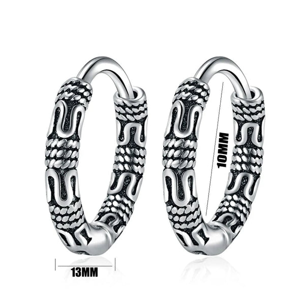 Planet Gates Vintage 925 Sterling Silver Hoop Earrings Pattern Earring For Women Silver Jewelry Korea New