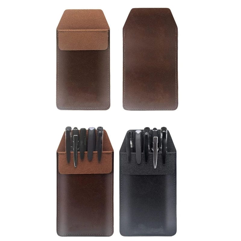 Planet Gates Vintage Leather Pen Pocket Multi-funcational Pen Sleeve Pen Holder Case for Office Women Men Doctor Nurse Artist Teacher Gift