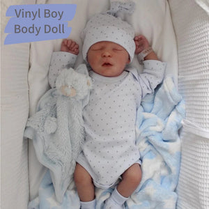 Planet Gates Vinyl Boy Body Doll 43CM Baby Doll Silicone Vinyl Cloth Preemie Doll Already Finished 3D Painted Skin Veins Art Collection Doll Gift For Girl