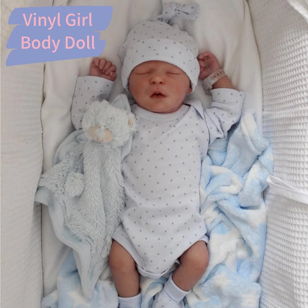 Planet Gates Vinyl Girl Body Doll 43CM Baby Doll Silicone Vinyl Cloth Preemie Doll Already Finished 3D Painted Skin Veins Art Collection Doll Gift For Girl