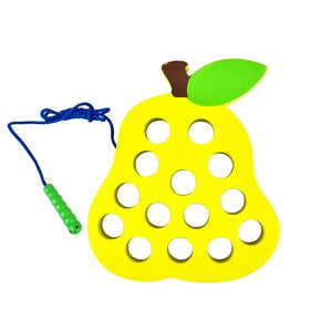 Planet Gates VIOLET/紫罗兰 Wooden Baby Animal Threading Toys Blocks Board Games Stacking Toys Montessori Hands-on Ability Educational Children Blocks Gifts