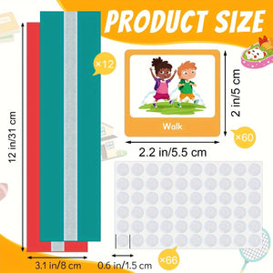 Planet Gates Visual Schedule Cards 60pcs Visual Schedule Cards, Daily Routine Cards for Home Day Night Routine Chart Cards, Visual Wall Planner Chore Chart for Kids Toddlers Behavior Schedule Cards for Kids Classroom School