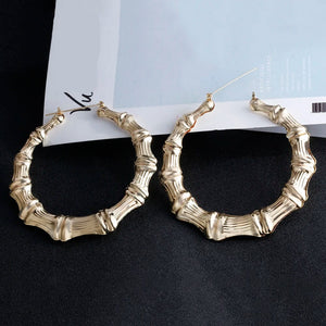 Planet Gates VIVILADY Hot Larger Bamboo Hoop Earrings Women Basketball Wives Summer Spring Autumn Fashion Jewelry Girl Bijoux Accessory Gifts