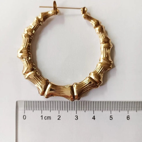 Planet Gates VIVILADY Hot Larger Bamboo Hoop Earrings Women Basketball Wives Summer Spring Autumn Fashion Jewelry Girl Bijoux Accessory Gifts