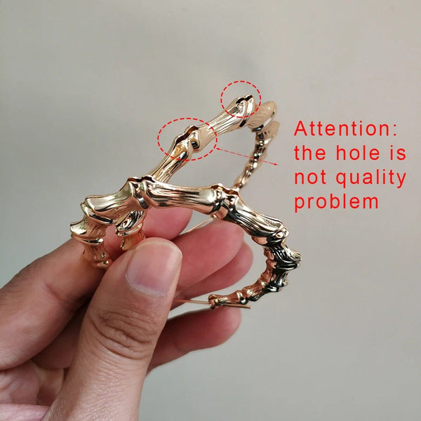 Planet Gates VIVILADY Hot Larger Bamboo Hoop Earrings Women Basketball Wives Summer Spring Autumn Fashion Jewelry Girl Bijoux Accessory Gifts