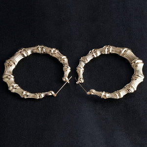 Planet Gates VIVILADY Hot Larger Bamboo Hoop Earrings Women Basketball Wives Summer Spring Autumn Fashion Jewelry Girl Bijoux Accessory Gifts