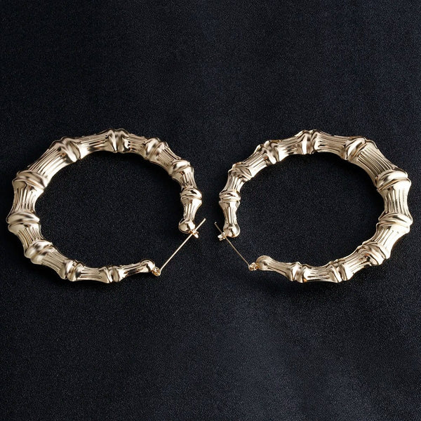 Planet Gates VIVILADY Hot Larger Bamboo Hoop Earrings Women Basketball Wives Summer Spring Autumn Fashion Jewelry Girl Bijoux Accessory Gifts
