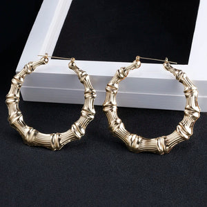 Planet Gates VIVILADY Hot Larger Bamboo Hoop Earrings Women Basketball Wives Summer Spring Autumn Fashion Jewelry Girl Bijoux Accessory Gifts
