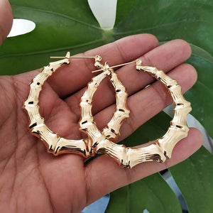 Planet Gates VIVILADY Hot Larger Bamboo Hoop Earrings Women Basketball Wives Summer Spring Autumn Fashion Jewelry Girl Bijoux Accessory Gifts