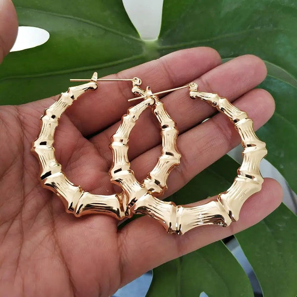Planet Gates VIVILADY Hot Larger Bamboo Hoop Earrings Women Basketball Wives Summer Spring Autumn Fashion Jewelry Girl Bijoux Accessory Gifts