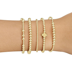 Planet Gates Vlen Christian Gold Cross Luxury Bracelet Fashion Jewelry 18 K Gold Plated Beads Bracelet for Women Beaded Pulseras Mujer