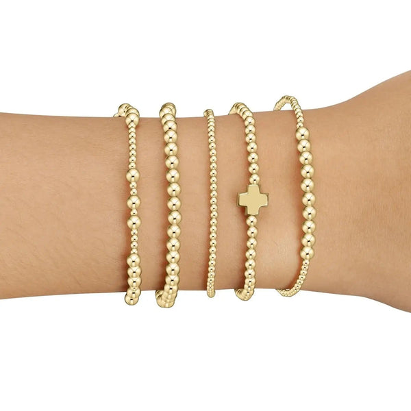 Planet Gates Vlen Christian Gold Cross Luxury Bracelet Fashion Jewelry 18 K Gold Plated Beads Bracelet for Women Beaded Pulseras Mujer