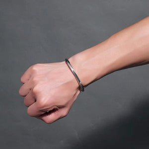 Planet Gates Vnox Vintage Stainless Steel Bangle for Men Women Mobius Twisted Cuff Bracelet Unisex Casual Pulseira Gents Jewelry