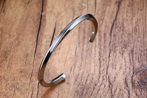 Planet Gates Vnox Vintage Stainless Steel Bangle for Men Women Mobius Twisted Cuff Bracelet Unisex Casual Pulseira Gents Jewelry