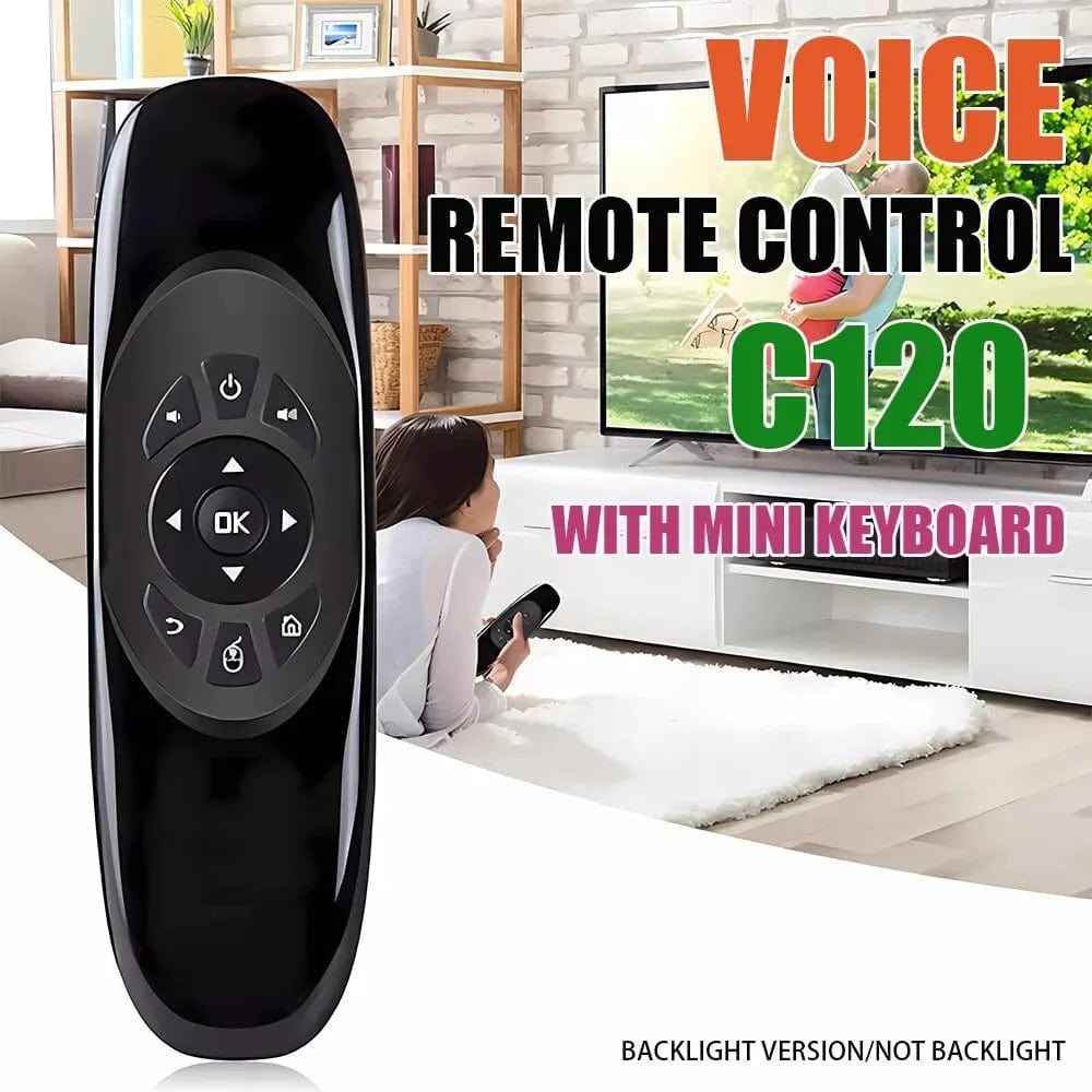 Planet Gates Voice Not Backlit Voice Air Mouse C120 2.4G RF Smart Remote Control 7 Color Backlight Wireless Mini Keyboard for Android TV Box