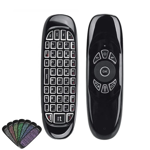 Planet Gates Voice Not Backlit Voice Air Mouse C120 2.4G RF Smart Remote Control 7 Color Backlight Wireless Mini Keyboard for Android TV Box