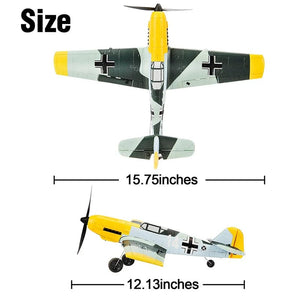 Planet Gates VolantexRC Remote Control Airplane BF109 2.4GHz 4CH 400mm Wingspan One Key U-Turn Aerobatic RC Plane  Warbird Gift Toys 761-11