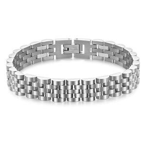 Planet Gates VQYSKO Trendy Minimalist Stainless Steel Gold Color Plated Watch Strap Bracelet for Women/Men Jewelry Gifts Couple Bracelet