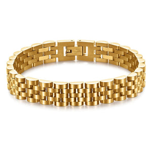 Planet Gates VQYSKO Trendy Minimalist Stainless Steel Gold Color Plated Watch Strap Bracelet for Women/Men Jewelry Gifts Couple Bracelet
