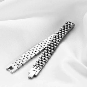 Planet Gates VQYSKO Trendy Minimalist Stainless Steel Gold Color Plated Watch Strap Bracelet for Women/Men Jewelry Gifts Couple Bracelet