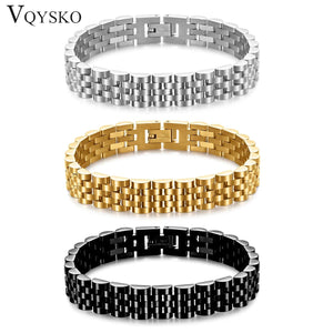 Planet Gates VQYSKO Trendy Minimalist Stainless Steel Gold Color Plated Watch Strap Bracelet for Women/Men Jewelry Gifts Couple Bracelet