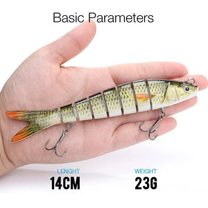 Planet Gates VTAVTA 10/14cm Sinking Wobblers Fishing Lures Jointed Crankbait Swimbait 8 Segment Hard Artificial Bait For Fishing Tackle Lure