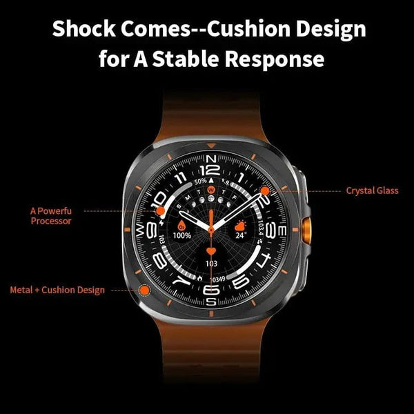 Planet Gates Vwar Watch 7 Ultra 47mm Smart Watch IP68 Waterproof Bluetooth Call Compass Smartwatch for Men Women 1.43" AMOLED Screen SpO2