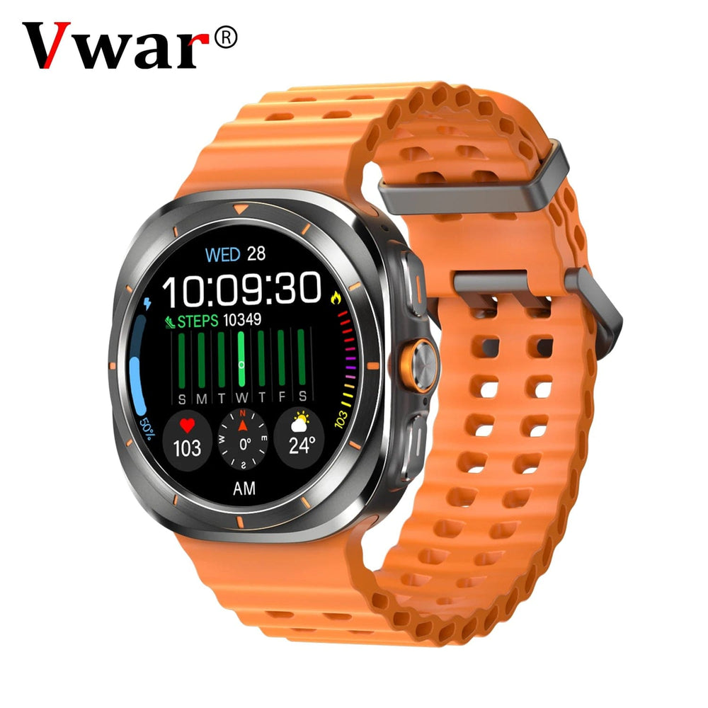 Planet Gates Vwar Watch 7 Ultra 47mm Smart Watch IP68 Waterproof Bluetooth Call Compass Smartwatch for Men Women 1.43" AMOLED Screen SpO2