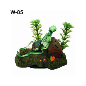 Planet Gates W-85 / M Hot Aquarium Decoration Skeleton on Toilet Fish Tank Ornament Decor for Aquarium Tank WJ07