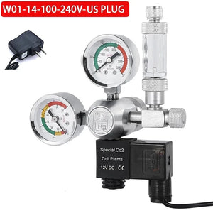 Planet Gates W01-14-US / W21.8 ZRDR DIY Aquarium CO2 Regulator Magnetic Solenoid Kit Check Valve Fish Tank Accessories CO2 Control System Reactor Generator Set