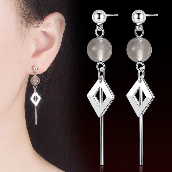 Planet Gates W107 925 Sterling Silver Female Luxury Crystal Round Stud Earrings Vintage Wedding Jewelry White Zircon Stone Earrings Wholesale