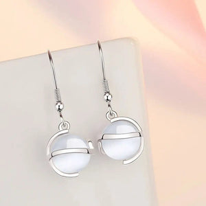 Planet Gates W113 925 Sterling Silver Female Luxury Crystal Round Stud Earrings Vintage Wedding Jewelry White Zircon Stone Earrings Wholesale